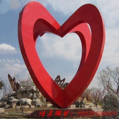 公园广场园林装饰景观不锈钢爱心心形雕塑