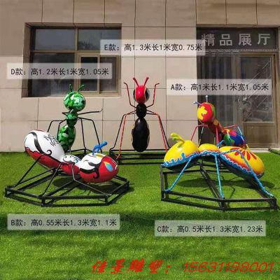公园园林景观不锈钢抽象彩绘蚂蚁雕塑