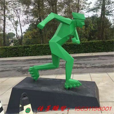 公园不锈钢轮滑运动人物雕塑