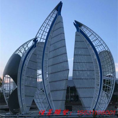 大型城市广场不锈钢帆船扬帆雕塑