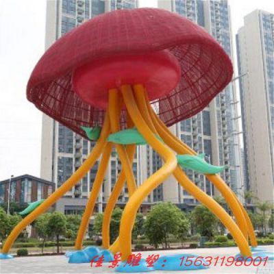 园林景观不锈钢抽象水母雕塑