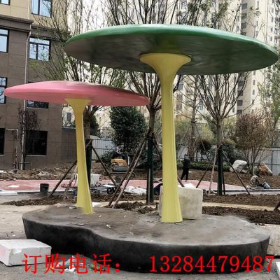 不锈钢蘑菇雨伞凉亭雕塑