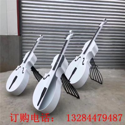 不锈钢大提琴乐器雕塑