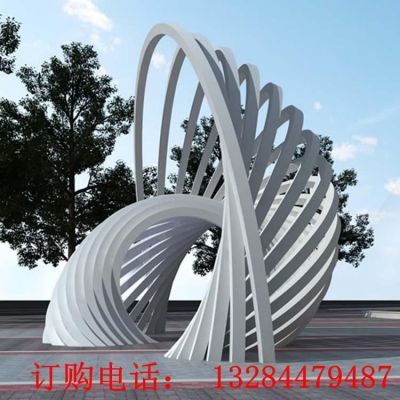 大型不锈钢线条镂空城市雕塑