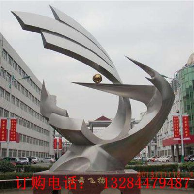 不锈钢抽象飞翔精神雕塑