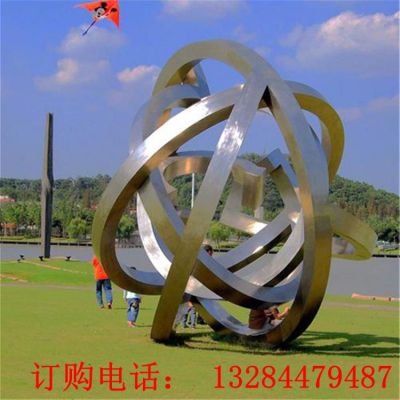 不锈钢多圆环抽象雕塑