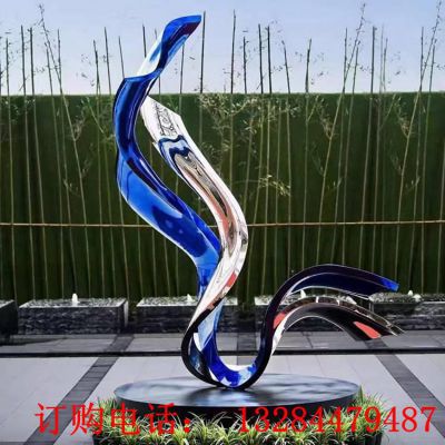 不锈钢水晶飘带雕塑