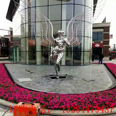 不锈钢镜面仙女造型雕塑