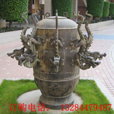 古代地动仪造型铜雕