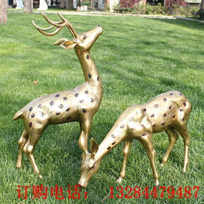不锈钢梅花鹿雕塑