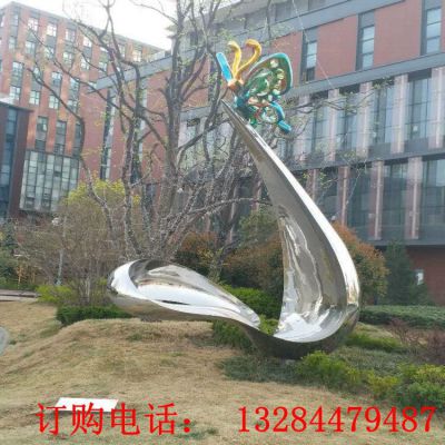不锈钢抽象蝴蝶雕塑