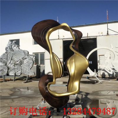 不锈钢抽象圆环飘带雕塑