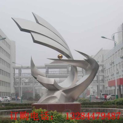 大型不锈钢飞翔造型雕塑