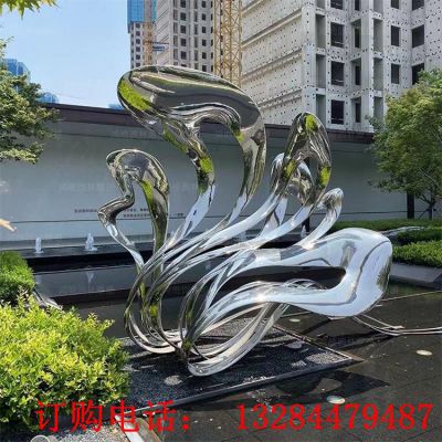 不锈钢抽象浪花雕塑