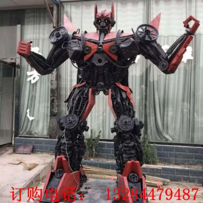 不锈钢变形汽车机器人雕塑