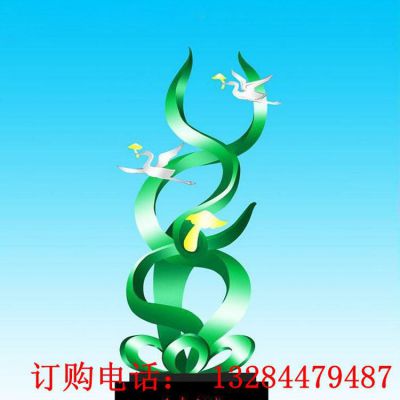 大型不锈钢飞鸽飘带雕塑