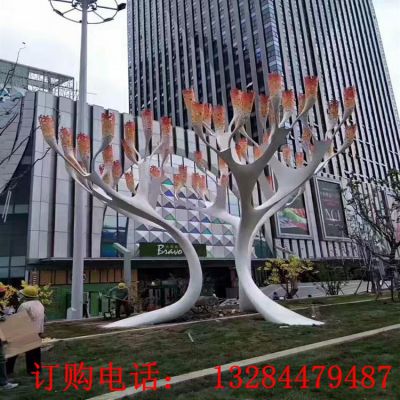 不锈钢抽象树雕塑