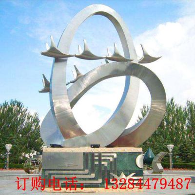 不锈钢鸽子圆环雕塑