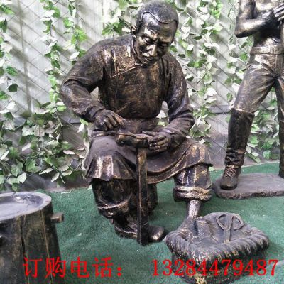 人物修鞋匠铜雕