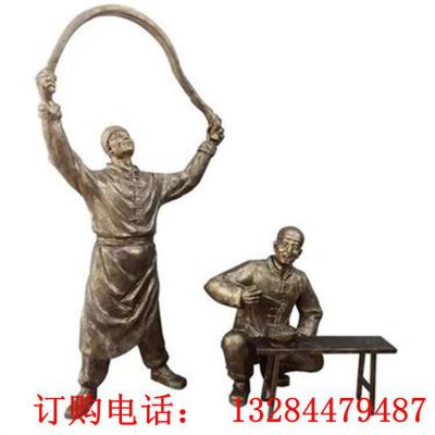 民俗文化拉面人物铜雕