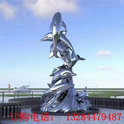 不锈钢镜面鲸鱼雕塑