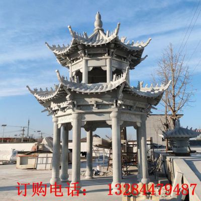 大型六角凉亭石雕