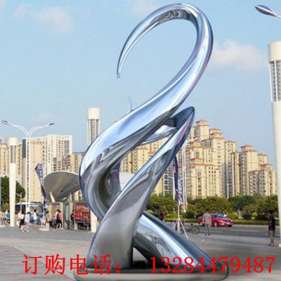 不锈钢抽象飘带雕塑