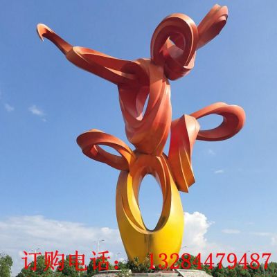 不锈钢抽象飘带雕塑