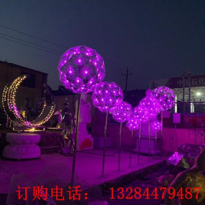 不锈钢发光蒲公英雕塑