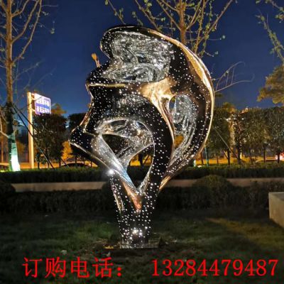 不锈钢抽象发光雕塑