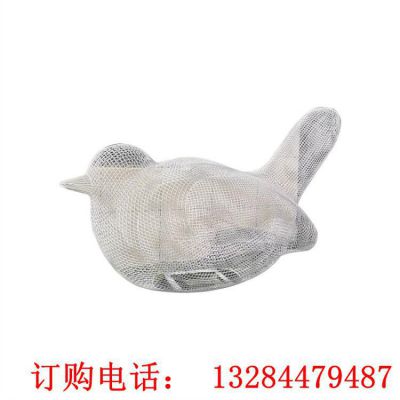 不锈钢镂空编织小鸟雕塑
