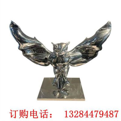 不锈钢镜面老鹰雕塑