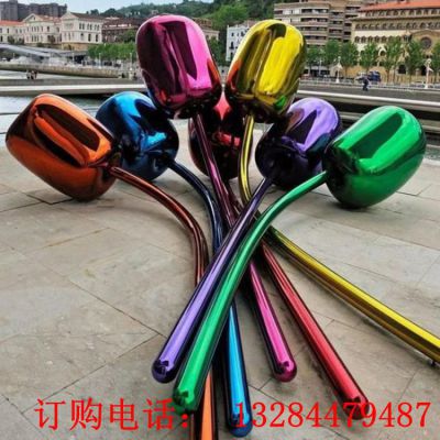 不锈钢郁金香镜面雕塑