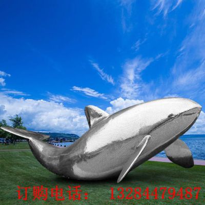 不锈钢镜面海豚雕塑