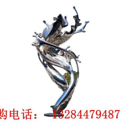 不锈钢镜面浪花雕塑