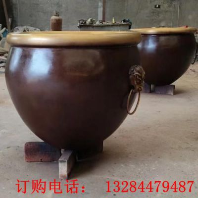 狮头缸铸铜雕塑