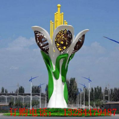 不锈钢大型花蕊雕塑