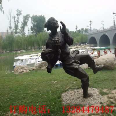 人物惊讶状铸铜雕塑