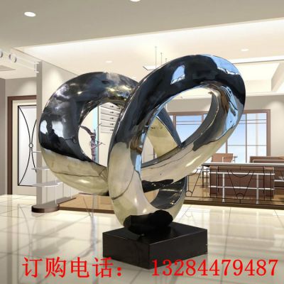 不锈钢镜面扭曲飘带雕塑