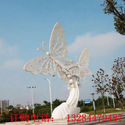 大型不锈钢镂空蝴蝶雕塑