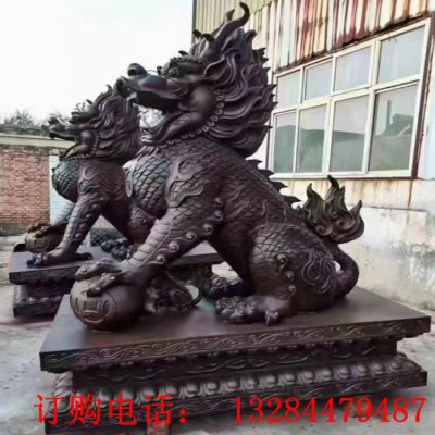 门口麒麟铸铜雕塑