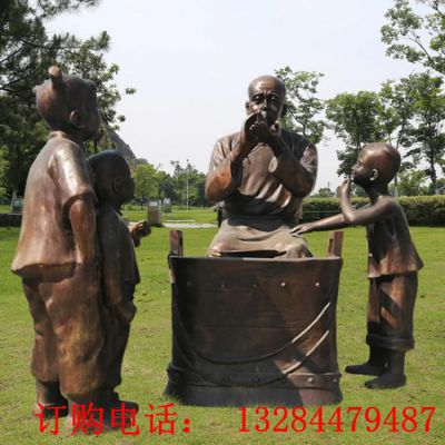 民俗文化吹糖人铸铜雕塑
