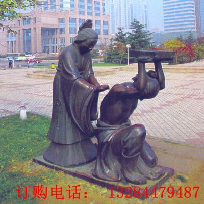岳母刺字铸铜雕塑