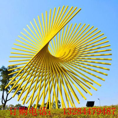 大型不锈钢抽象风尾雕塑