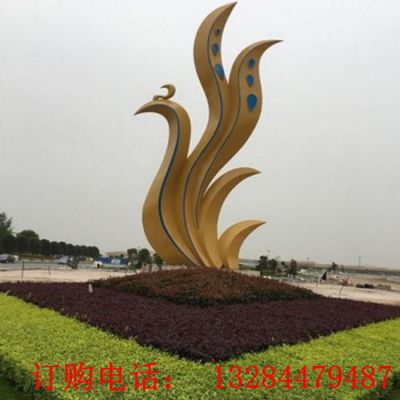 大型不锈钢抽象凤凰雕塑