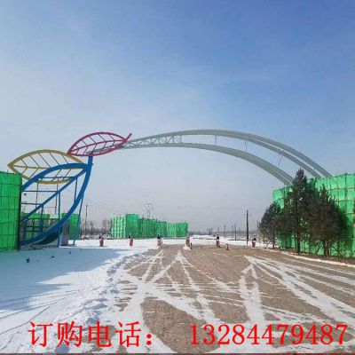 大型不锈钢叶子拱门雕塑