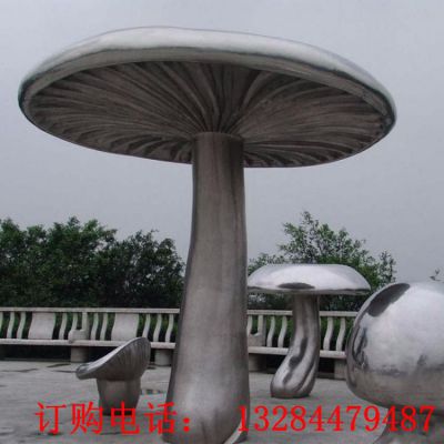 大型不锈钢伞菇雕塑