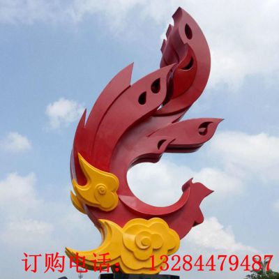 大型不锈钢抽象风尾雕塑