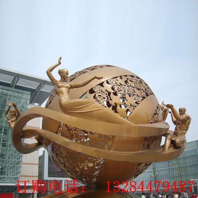 不锈钢镂空球雕塑