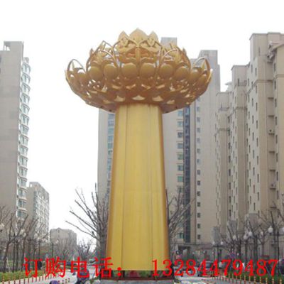 大型不锈钢荷花雕塑